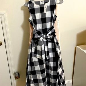 Checkered tie dress Ann Taylor